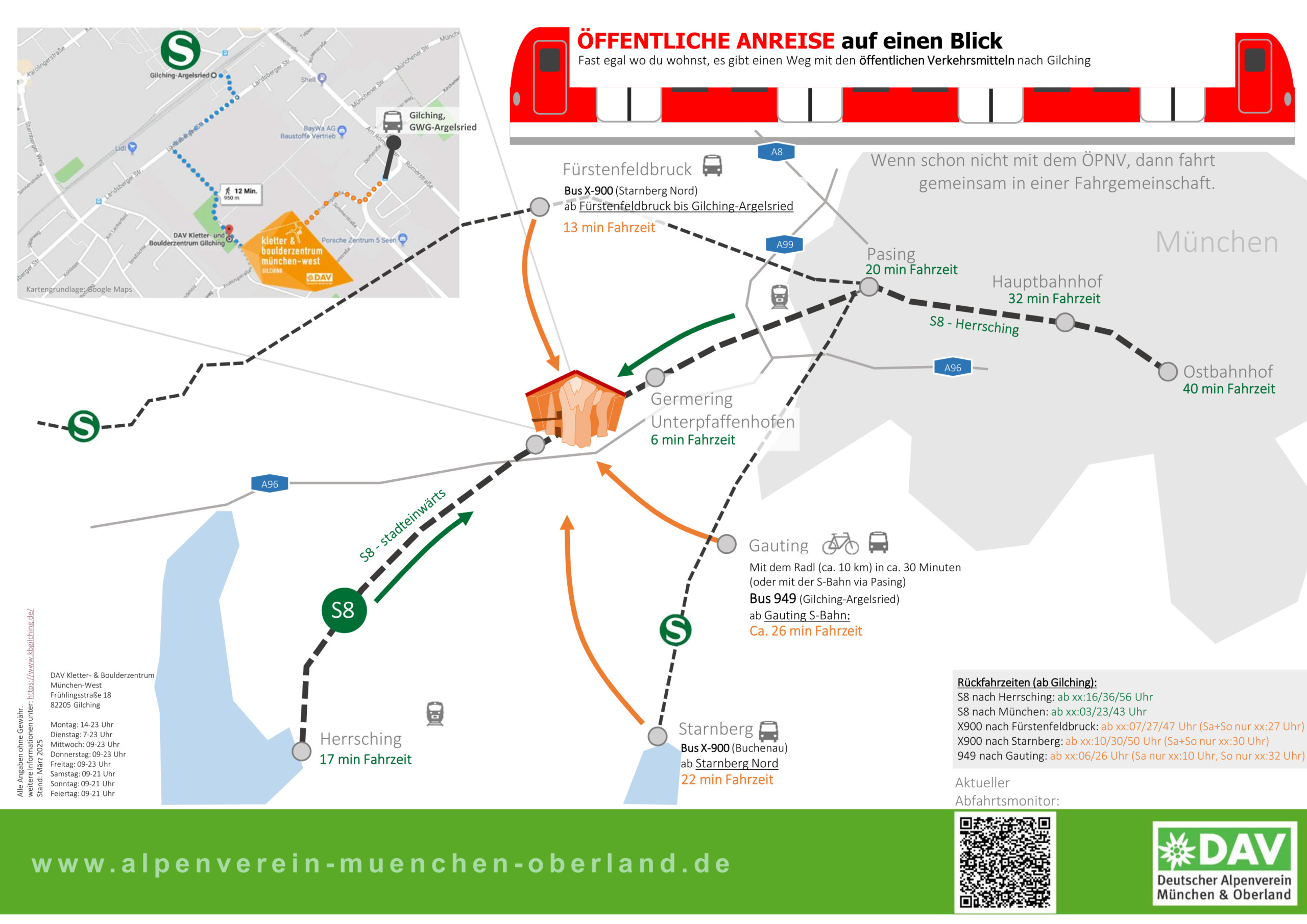 2025-07-24_ÖffentlicheAnreise Anfahrtskarte Öffentliche Anreise nach Gilching